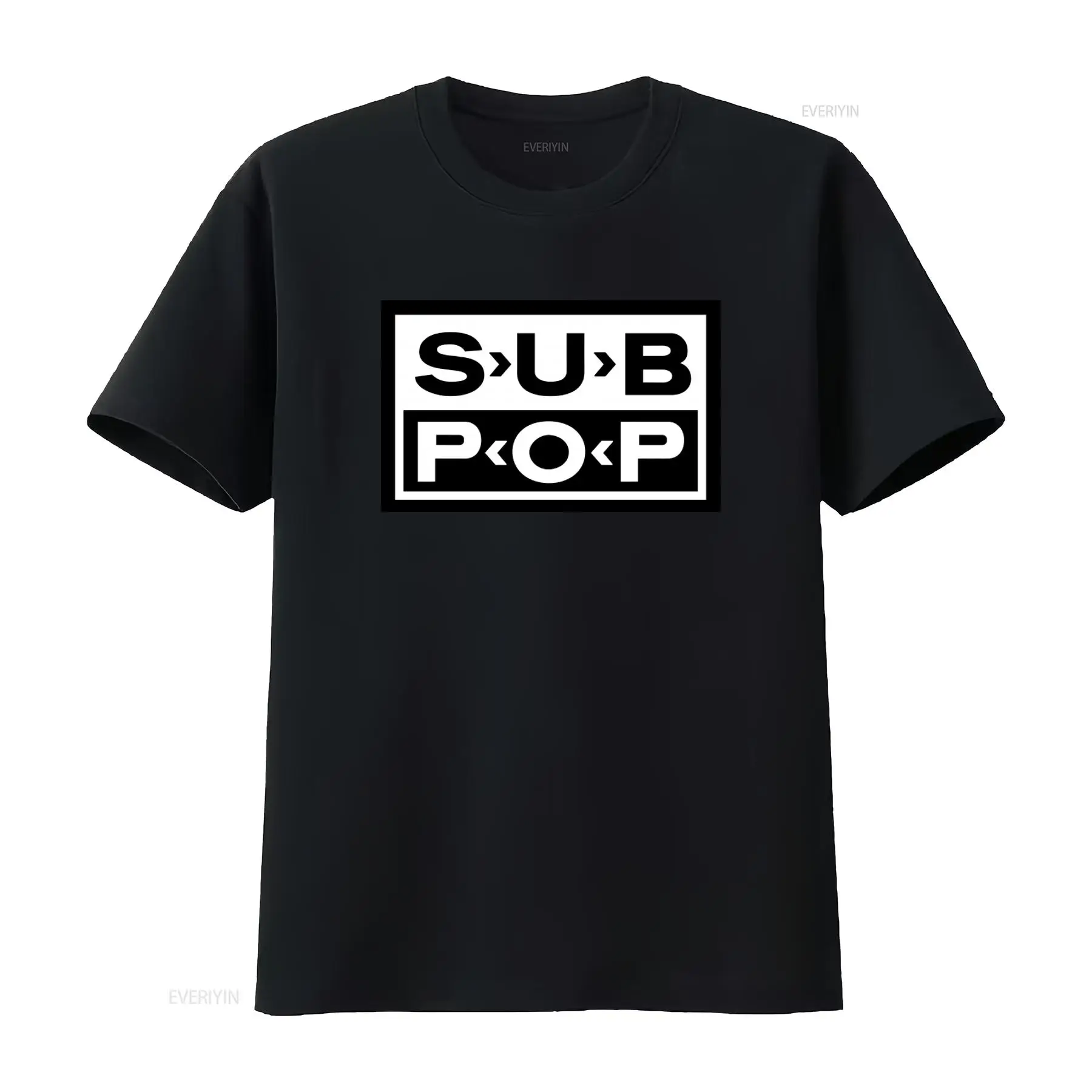 Sub Pop Logo T Shirt Black wit - Vintage Fashion Jersey 评论和价格
