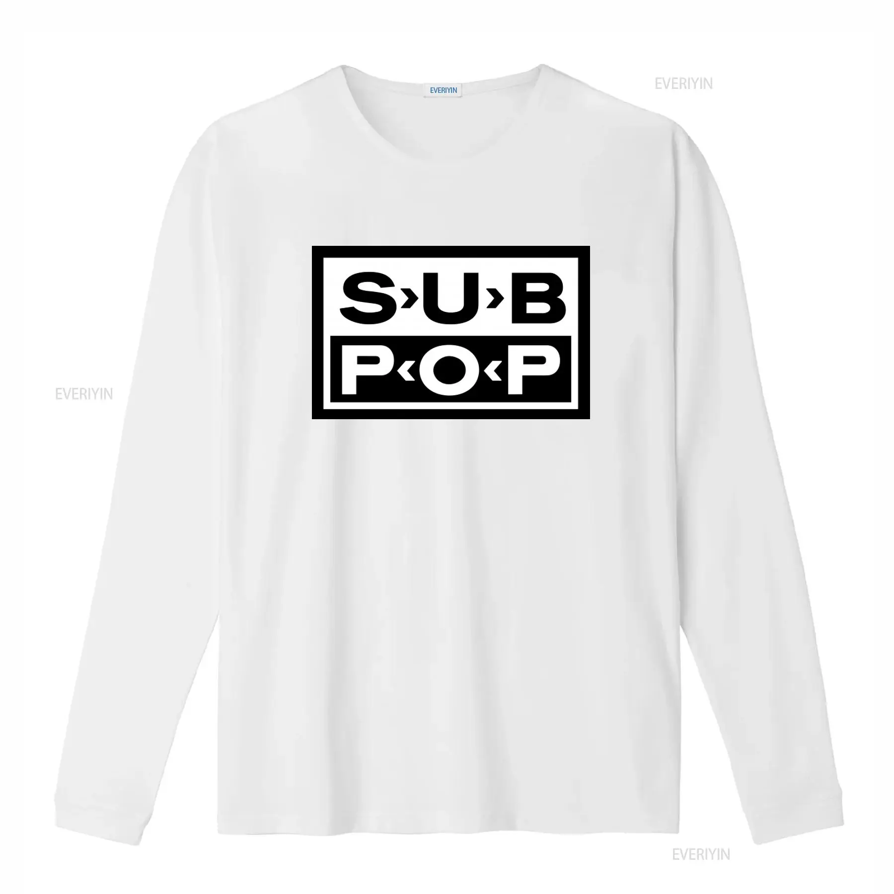 Sub Pop Logo T Shirt Black wit - Vintage Fashion Jersey 评论和价格
