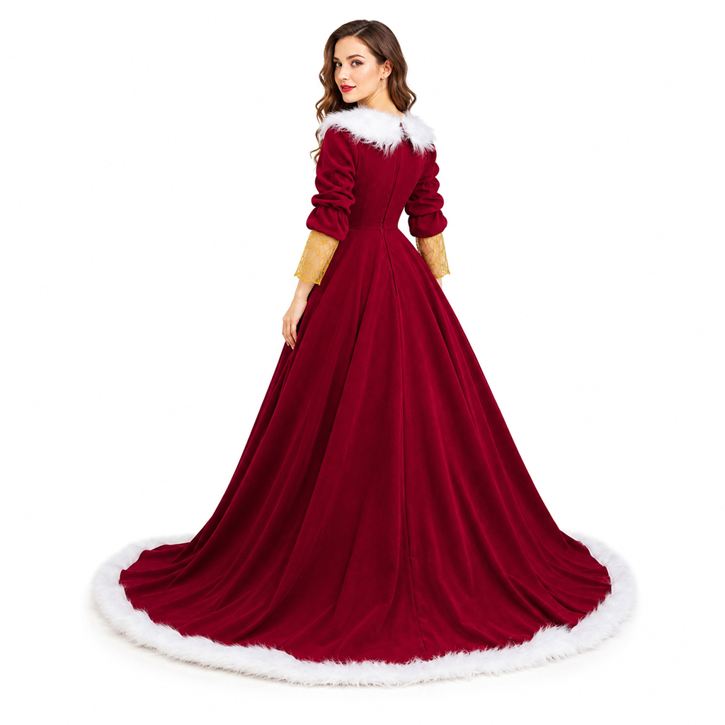 Deluxe Mrs Claus Costumes Adul - Vintage Fashion Dresses 评论和价格
